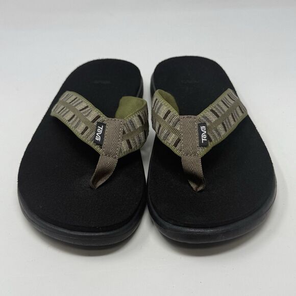 Teva Voya Flip Flops Mens 7 Olive Green Brown Comfort Cushioned Sandals - Picture 6 of 15